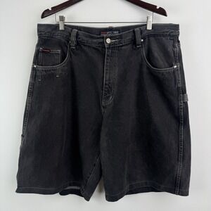 VTG FUBU Shorts Mens 40x10‎ Black Faded Denim Carpenter Baggy Loose Fit Hip Hop